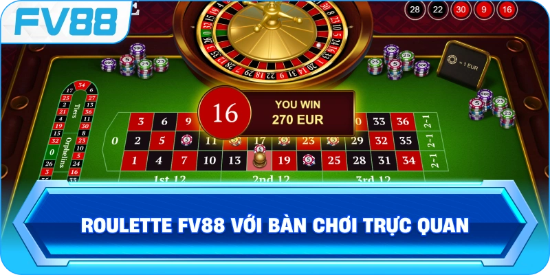 Roulette FV88 với bàn chơi trực quan