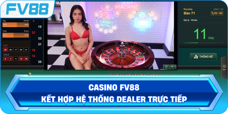 Casino FV88 kết hợp hệ thống dealer trực tiếp